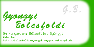 gyongyi bolcsfoldi business card